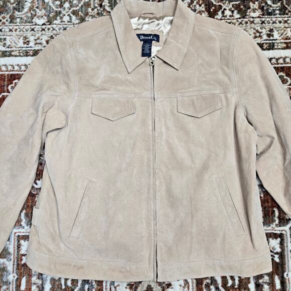 Denim & Co Leather Zip Up Jacket Brown Tan Buckle Accent - Picture 5 of 9